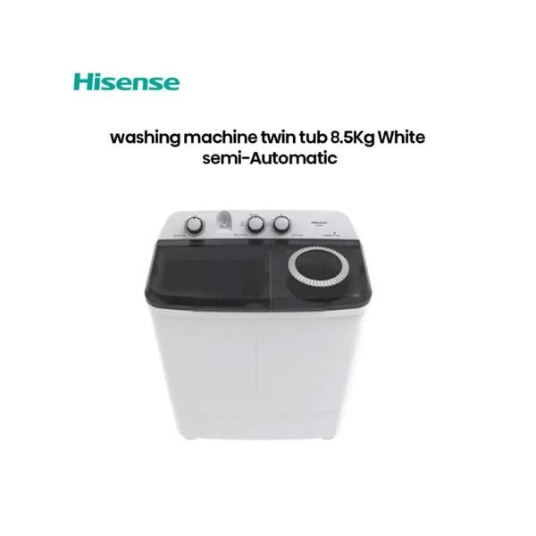 Hisense Washing Machine Twin Tub 8.5Kg White Semi-Automatic 8SE801S