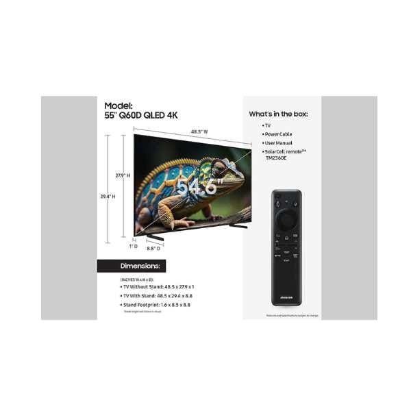 Samsung 55 Inch QLED 4K Smart TV 55Q60D - Image 3