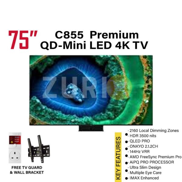 TCL C855 75 Inch Premium QD-Mini LED 4K TV
