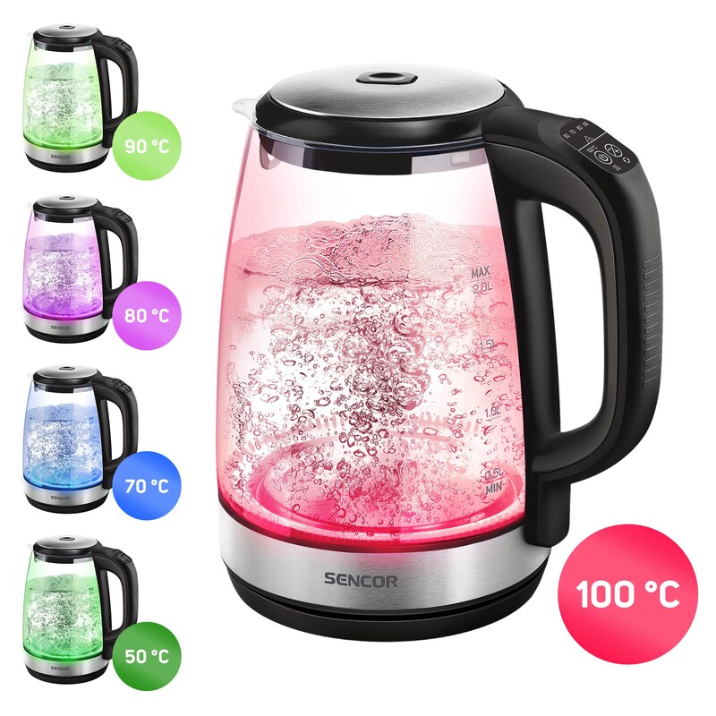 Sencor SWK2090BK 2200W 2.0L Variable Temperature Kettle - Image 3