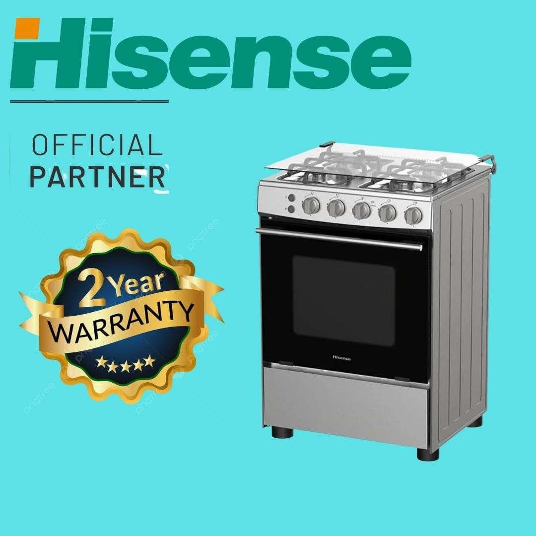 Hisense Free Standing HFG60121X Gas Cooker 4 Burners 60 by 60 CM.