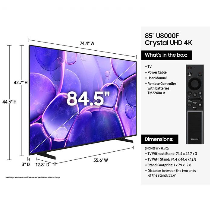 Samsung 43″ 4K UHD LED TV: UA43U8000FU - Image 4